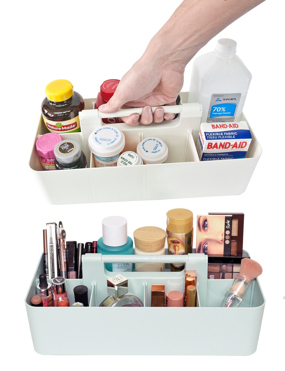 Enjoy Organizer 2 Pack Portable Caddy Organizer Stackable With Handle 8 Compartment Divided Art Storage Caddy Supply Basket Made In USA